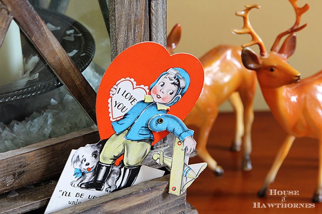 Vintage valentines tucked into your home decor