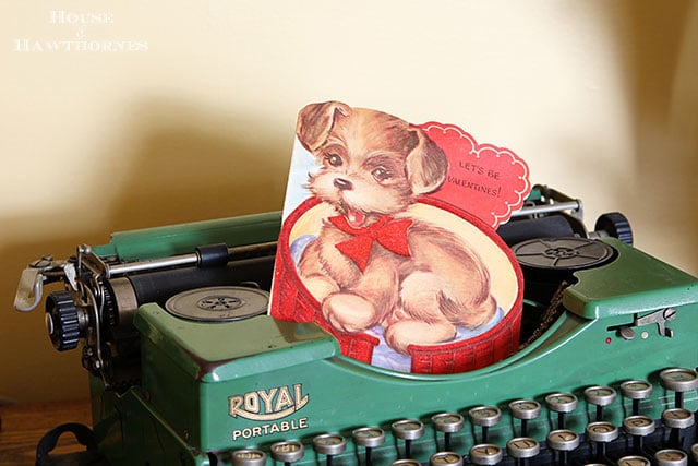 Vintage valentines tucked into your home decor