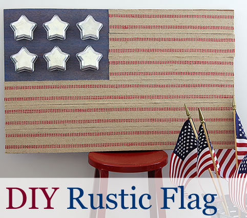 DIY Rustic Flag Made With Tin Star Jello Molds And Jute Upholstery Webbing DIY Rustic Flag Made With Tin Star Jello Molds And Jute Upholstery Webbing