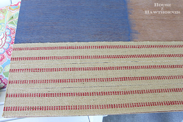 Jute Upholstery Webbing Used To Make A Rustic Flag