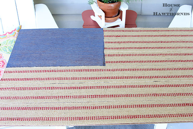 Jute Upholstery Webbing Used To Make A Rustic Flag