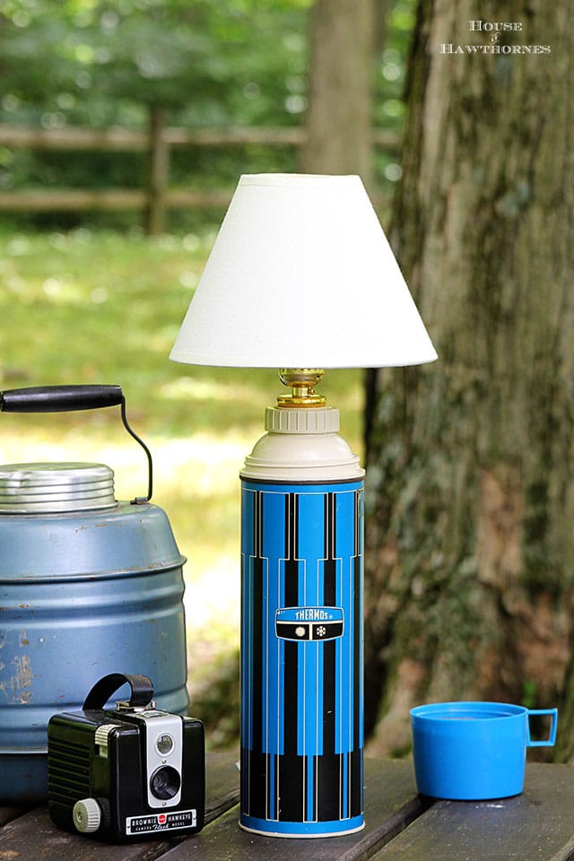 DIY tutorial for turning a thermos into a lamp