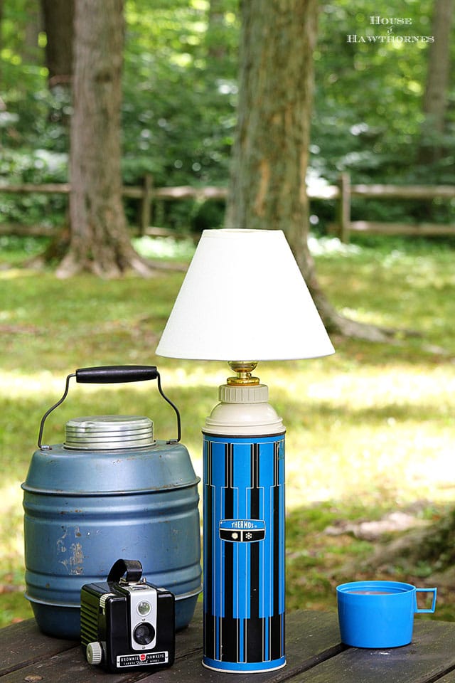 DIY tutorial for turning a thermos into a lamp