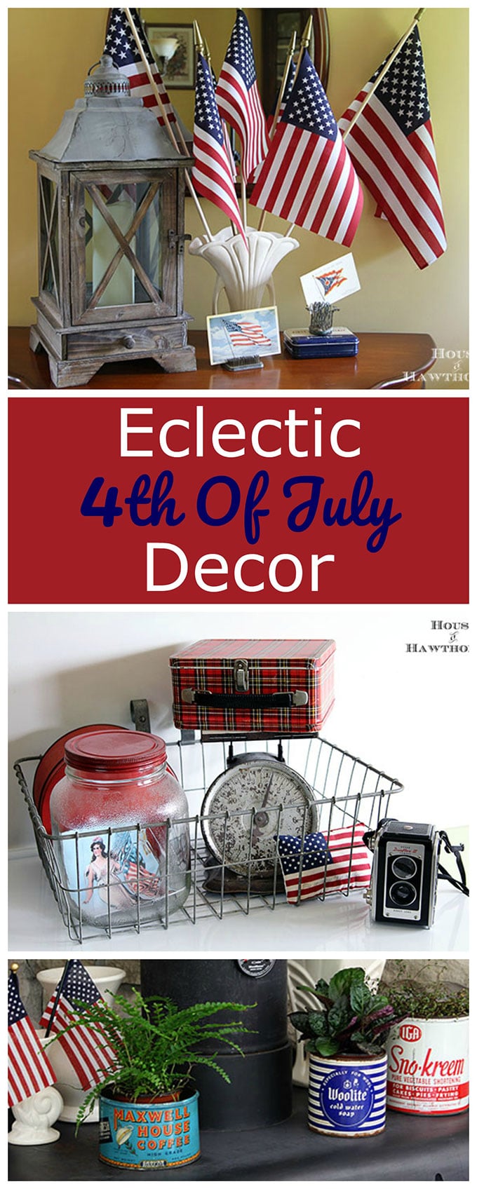 An eclectic 4th of July home tour with lots of vintage patriotic home decor.