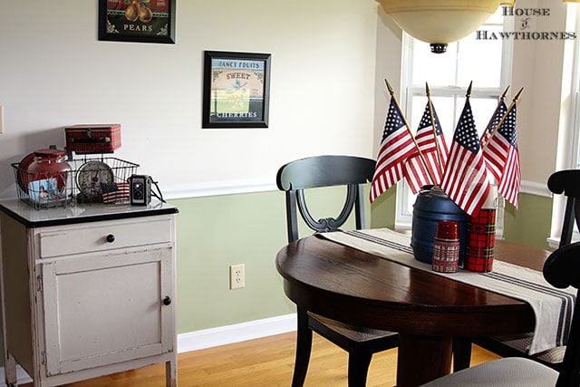 Patriotic home tour at House Of Hawthornes - kitchen dining area