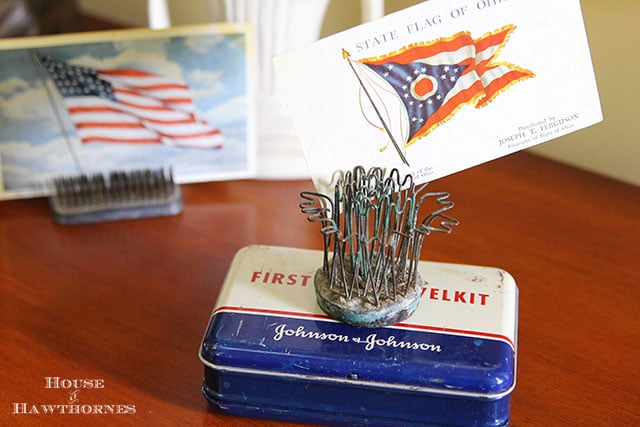 Patriotic home tour at House Of Hawthornes - red, white and blue first aid kit