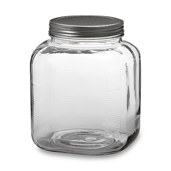 Anchor Hocking glass cracker jar.