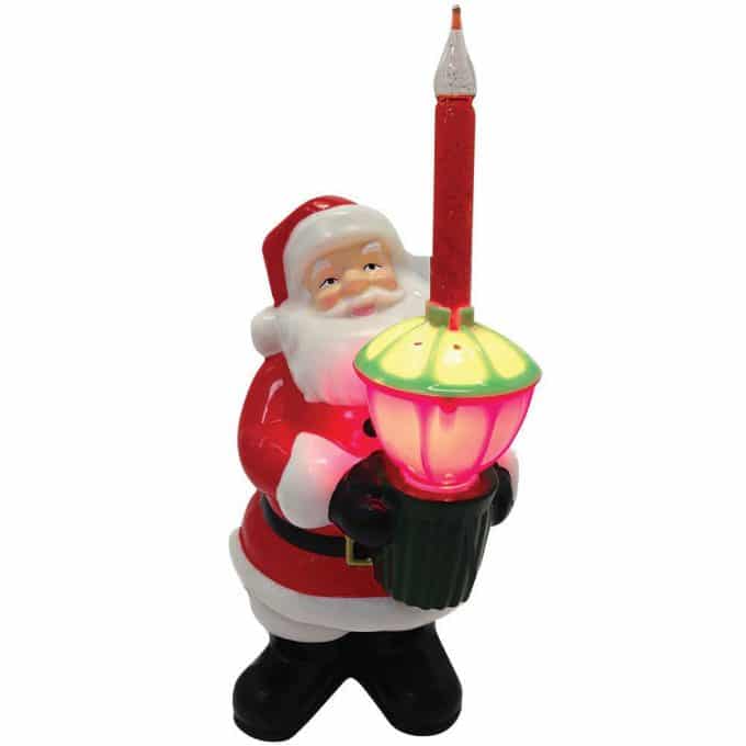 Retro looking Santa holding a bubble light