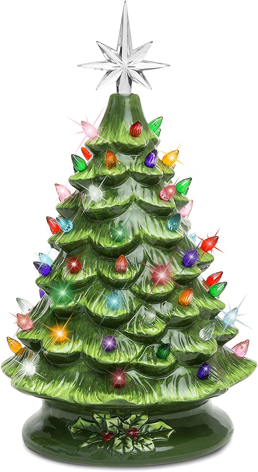 Green ceramic Christmas tree.
