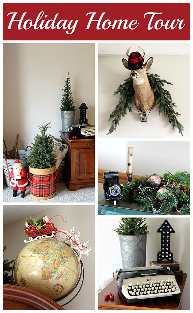 A holiday house tour with lots of Christmas decorating ideas, including many vintage Christmas decorations and easy DIY projects. via houseofhawthornes.com