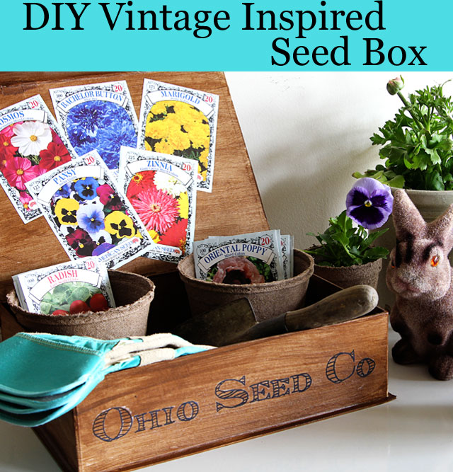 DIY tutorial for making a vintage inspired seed box