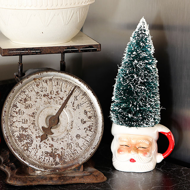 A slightly kitschy Christmas kitchen house tour, filled with an eclectic collection of vintage and thrift store finds for the holidays.