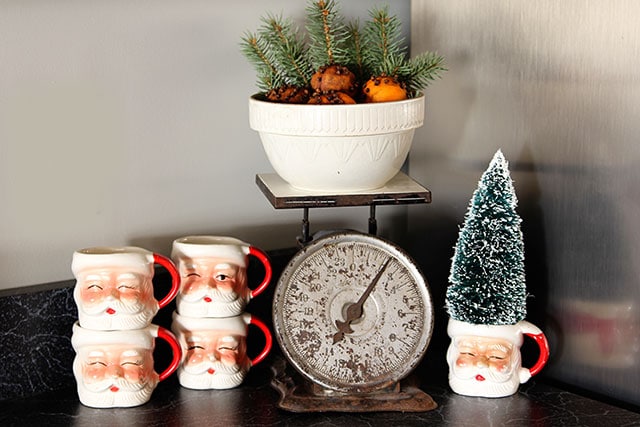 A slightly kitschy Christmas kitchen house tour, filled with an eclectic collection of vintage and thrift store finds for the holidays.