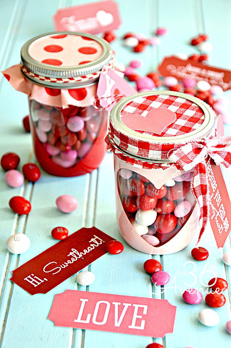 Free Valentine Printable And Heart Candy Mason Jars