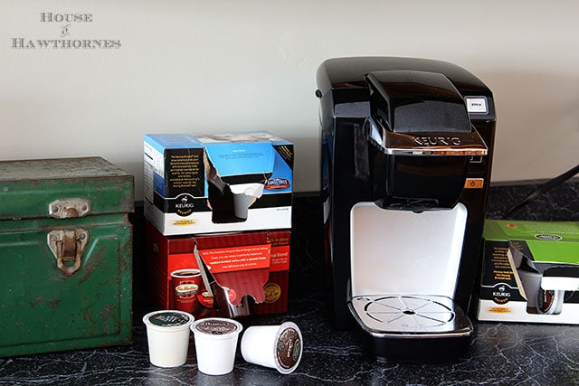 DIY Keurig K Cup storage using vintage home decor and thrift store finds. DIY Keurig K Cup storage using vintage home decor and thrift store finds.
