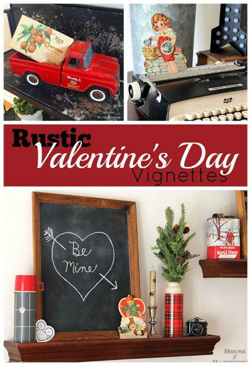 Be inspired by this DIY rustic Valentine's Day chalkboard vignette with a Thermos theme and a vintage lumberjack classroom valentine.