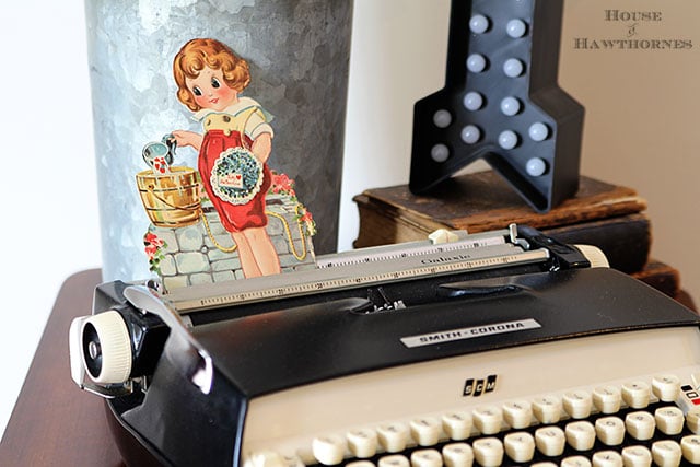 Vintage valentine on a vintage Smith Corona Galaxie typewriter