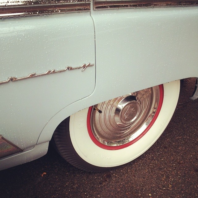 Whitewall tires on a vintage car