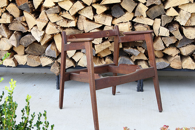 A fun and stylish Mid Century Modern chair restoration including reupholstering and wood refinishing. A DIY project that can be accomplished in a weekend.