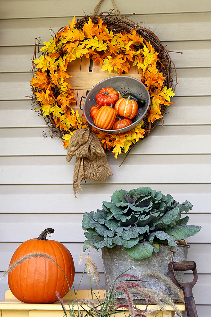 Fall porch decor modern farmhouse style. Sometimes a traditional look is just what you need to get you in the mood for fall!