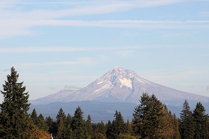 View of Mount Hood from Portland Oregon