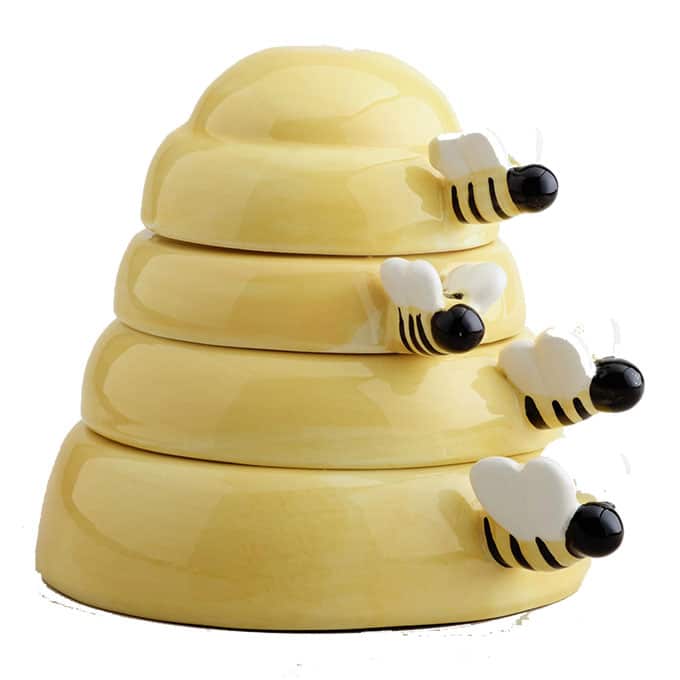 Measuring cups shaped like a beehive.