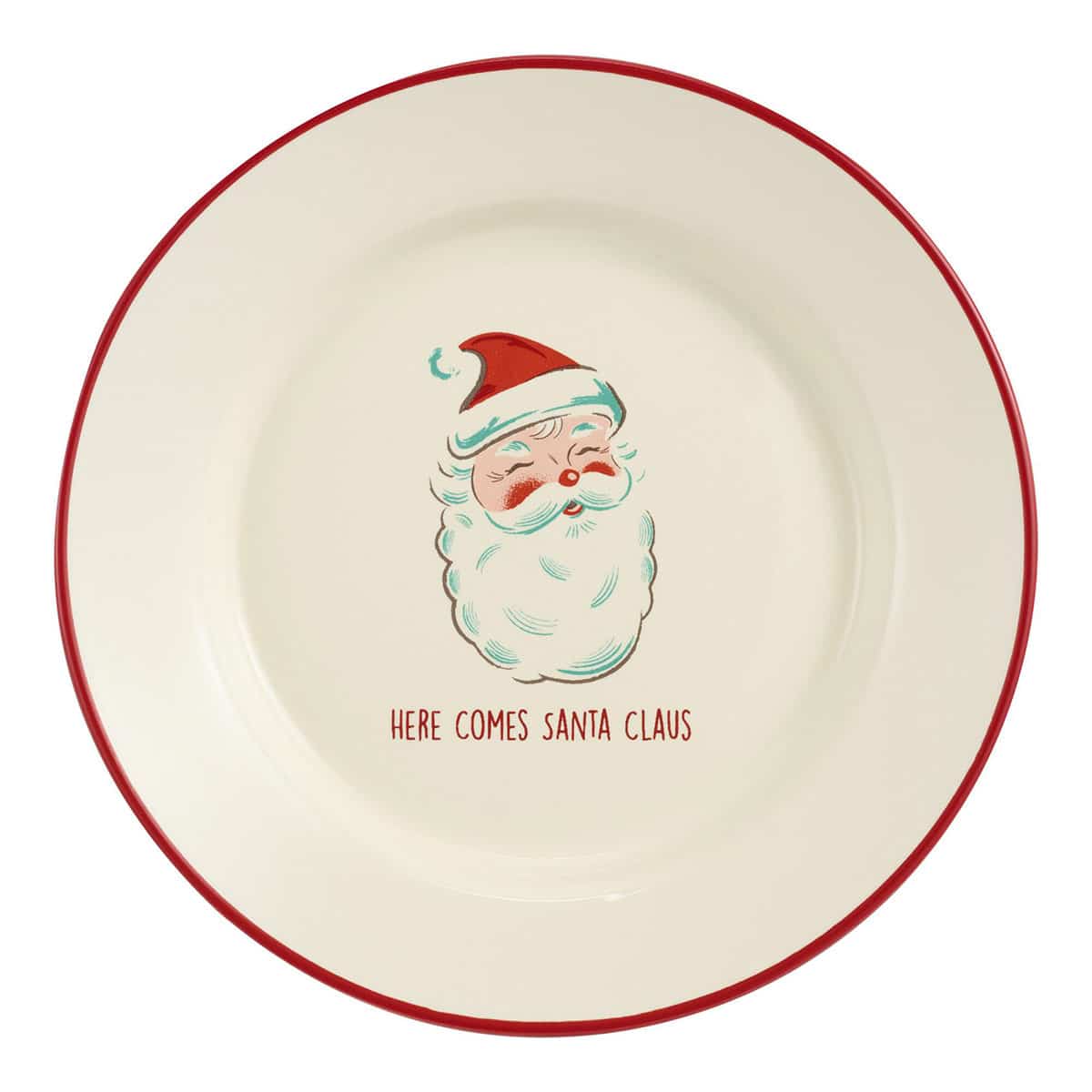 Santa Claus plates with a retro Santa image on them.
