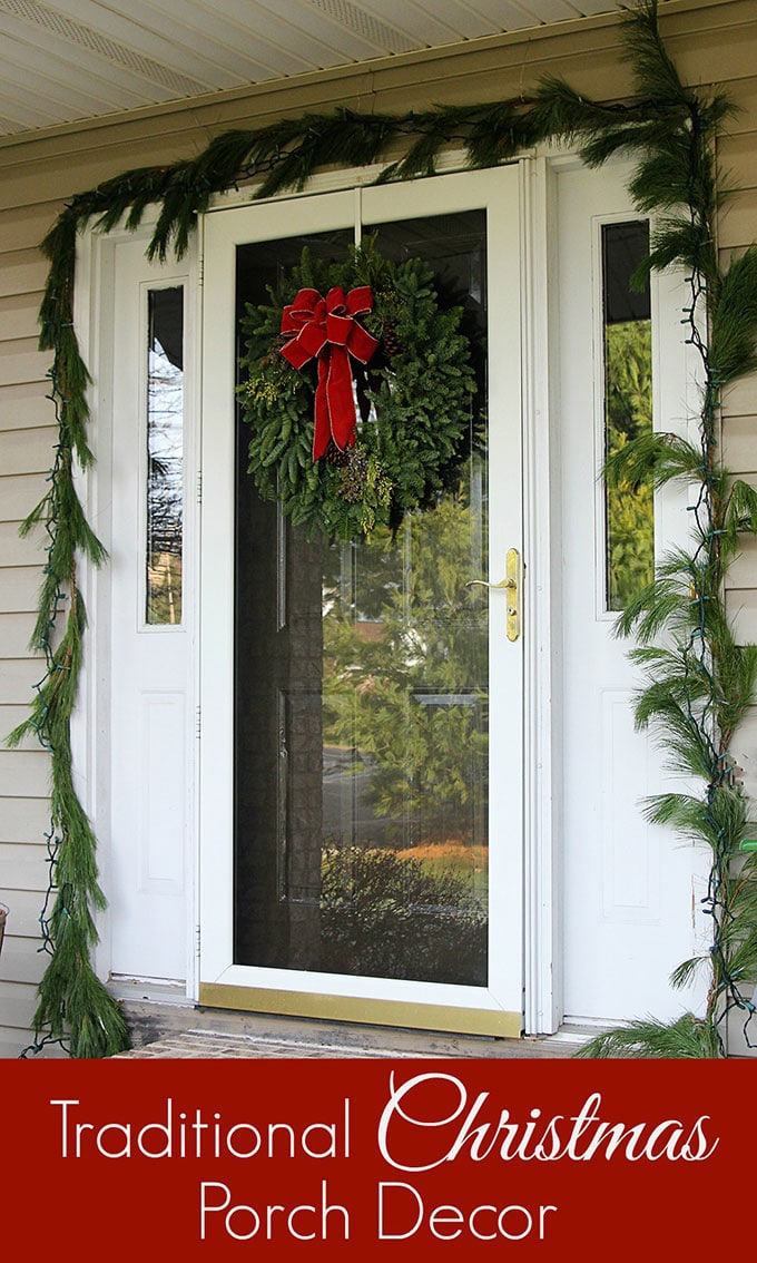 Traditional Christmas porch decor meets FUN and FUNKY! Just because you like a little red and green in your holiday decor doesn't mean it has to be boring.