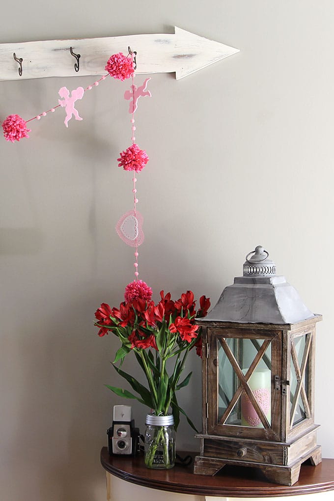 Learn how to make this quick and easy Valentines Day banner using items commonly found at the craft and dollar stores.