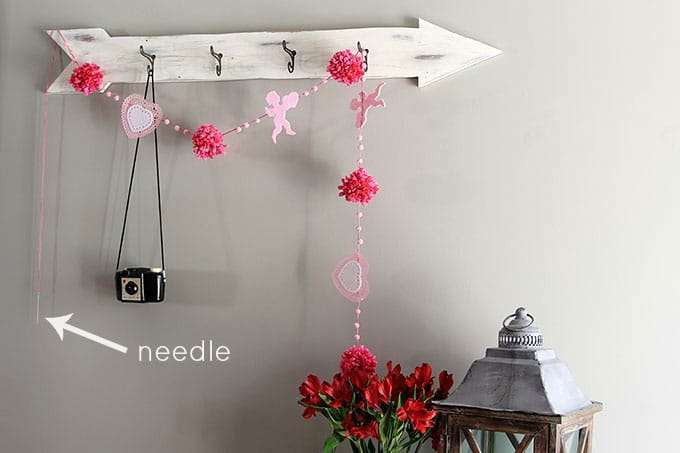 Simple Valentine's Day garland from Dollar Tree items