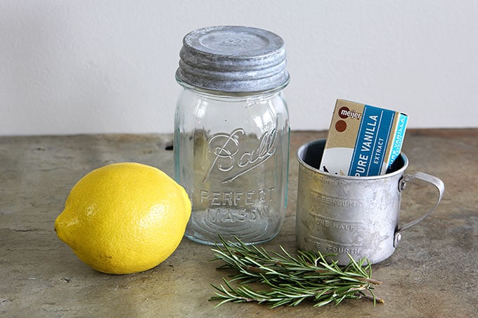 Ingredients for a DIY stove top home fragrance