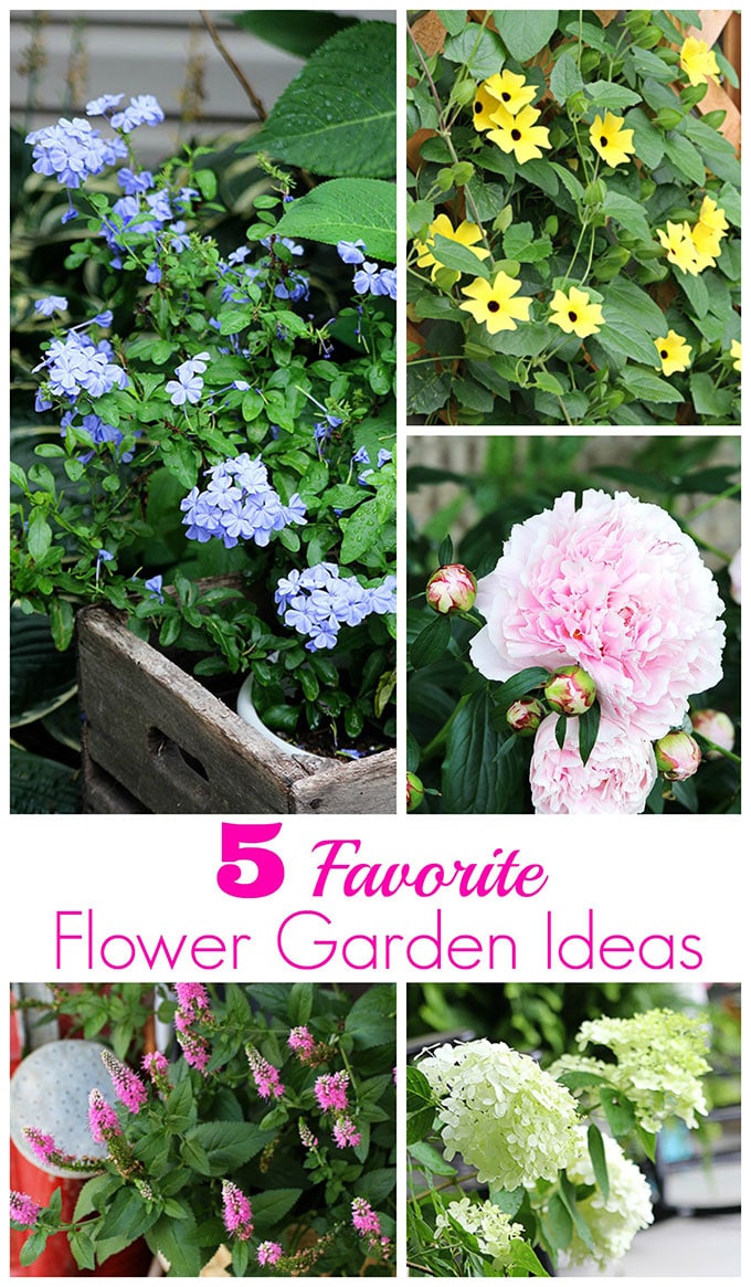 I've compiled my list of the 5 TOP inspiring flower garden ideas as picked by my readers. Both annuals and perennials for the garden are included.