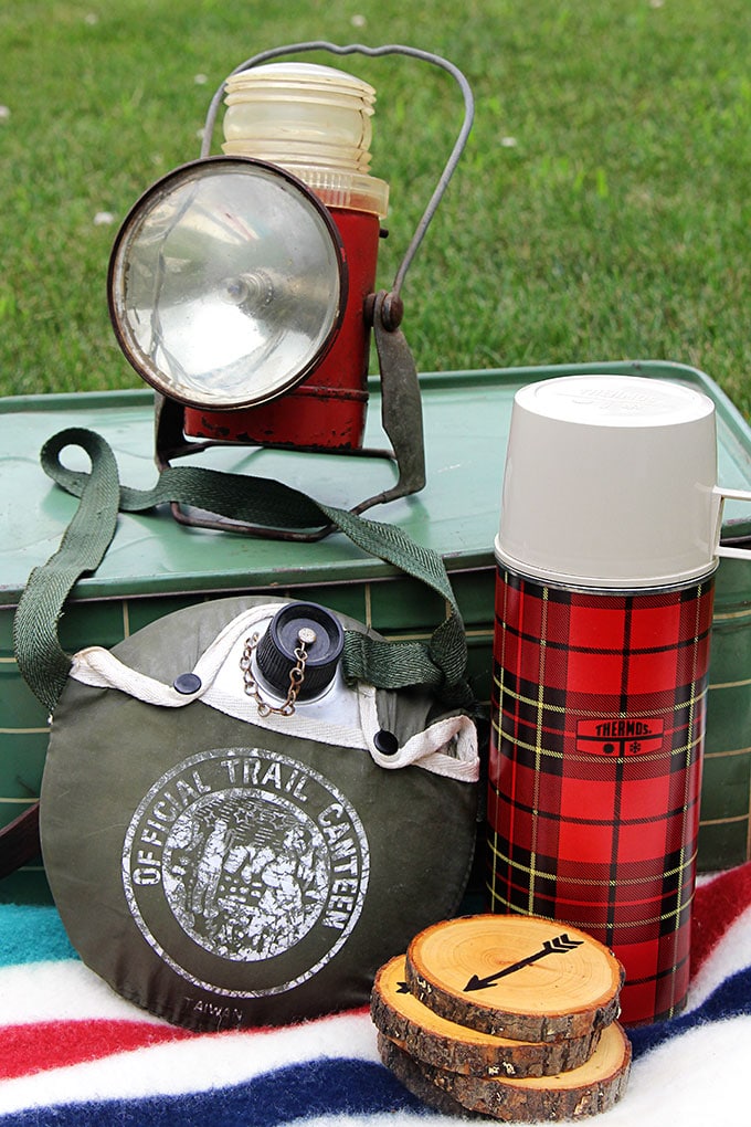 Vintage camping and picnic gear