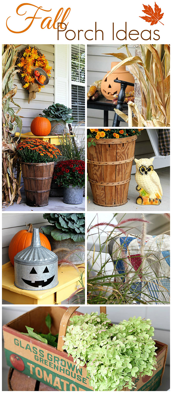 LOTS of fall porch decor ideas and inspiration. Your porch is the first impression people get of your home, so make it a festive one! Whether you love traditional, farmhouse or eclectic decor you'll find inspiration through this girl's festive and unique look back at her fall porch decor over the years!