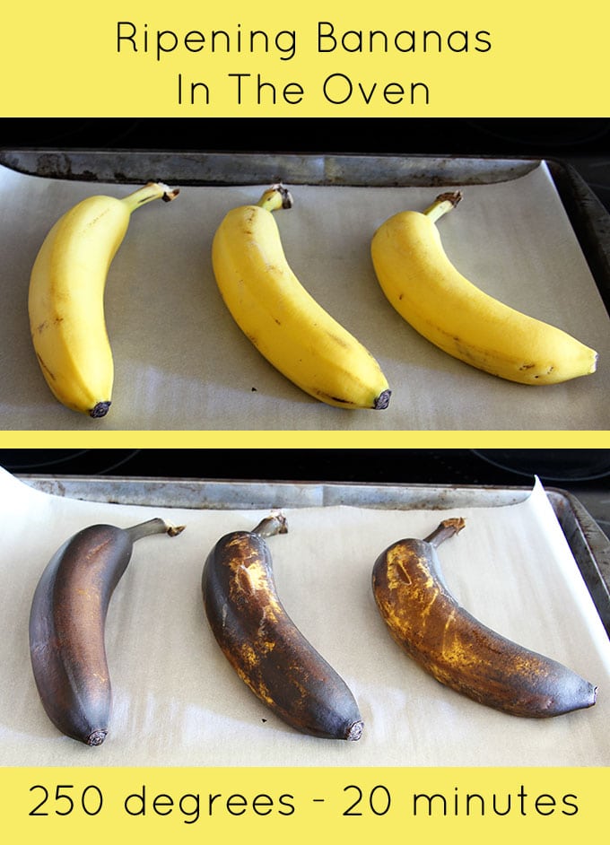 How to QUICKLY ripen bananas in the oven. For when you want to make banana bread now! 