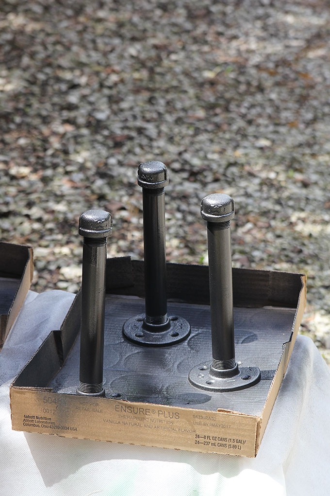 Shelf Industrial Steel Pipe DIY Natural Dark Grey Colour x 1 Pair 