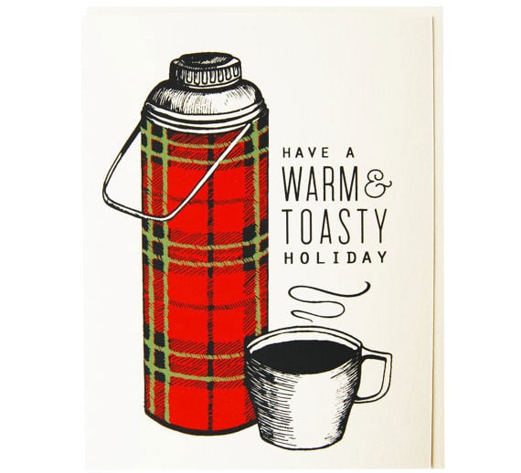 Thermos Christmas card from Flake's Paperie on etsy