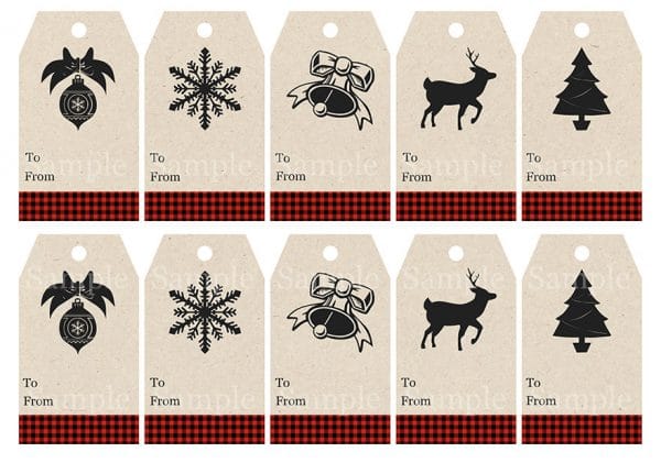 Buffalo Check Gift Tags Free Printable - House of Hawthornes