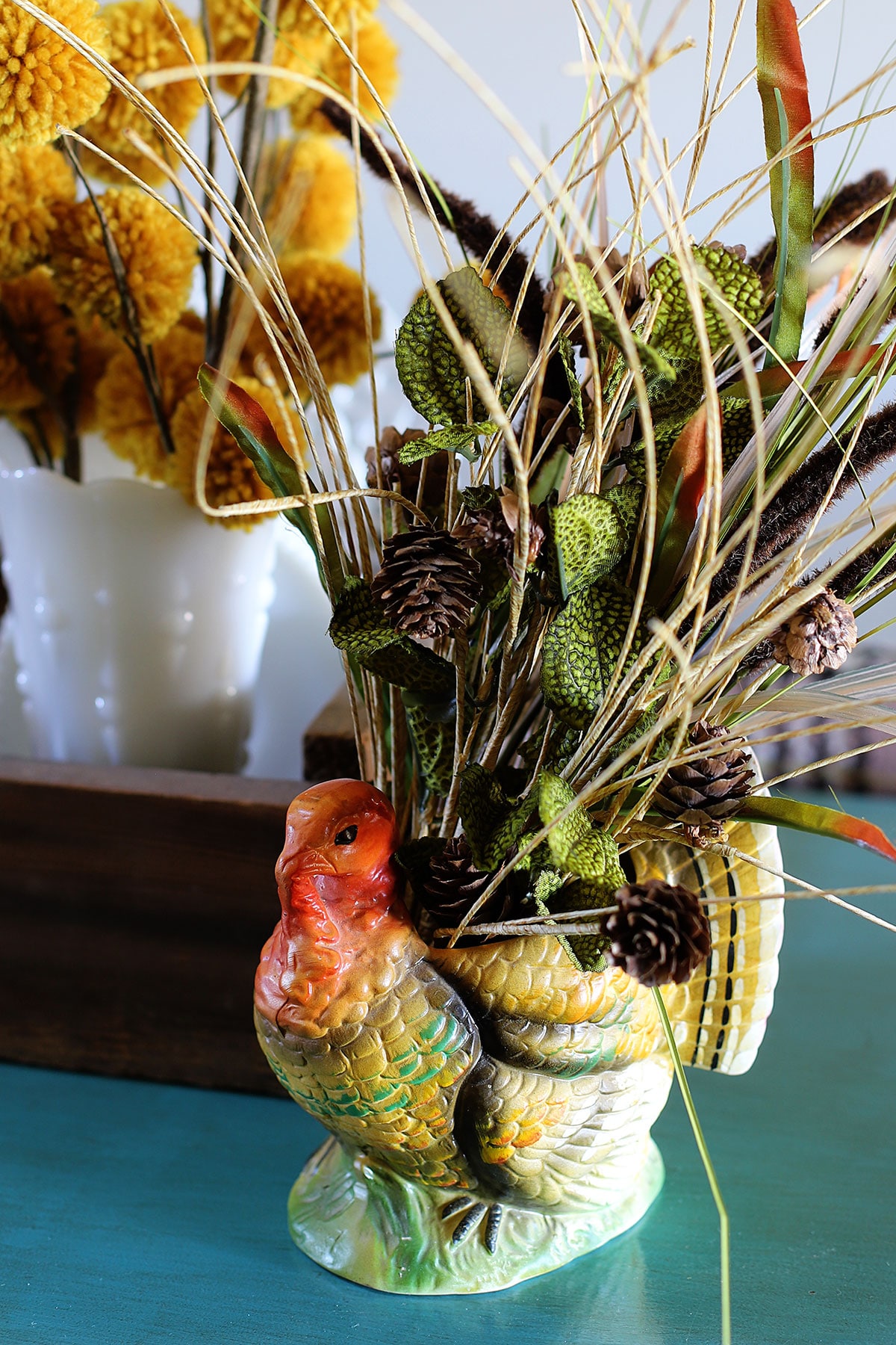 vintage ceramic Thanksgiving turkey