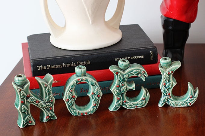 Vintage NOEL candle holders