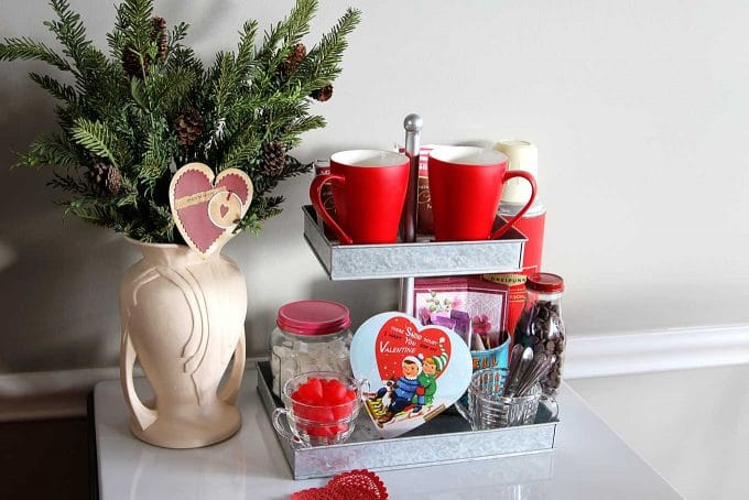 How to make a Valentines Day Hot Chocolate Bar for your sweetheart. A quick and easy way to warm up their heart!