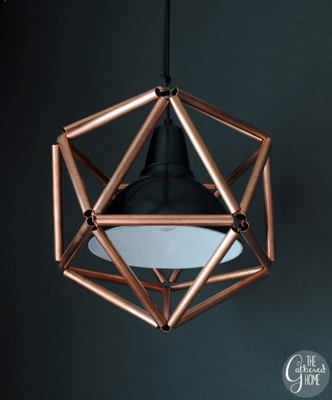 Copper pipe light fixture DIY