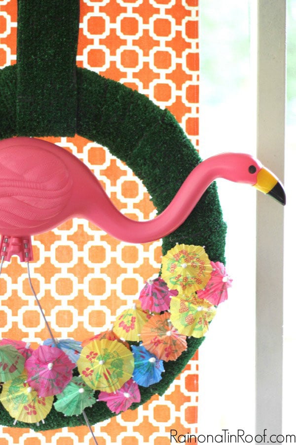 Flamingo wreath from Rain On A Tin Roof