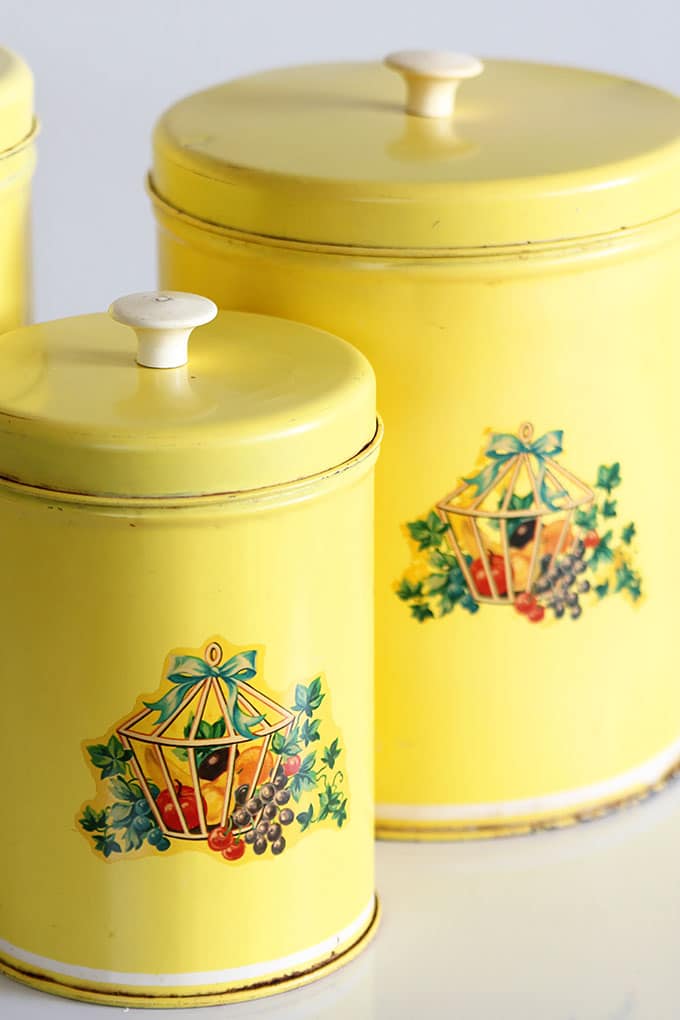 Vintage metal canister set