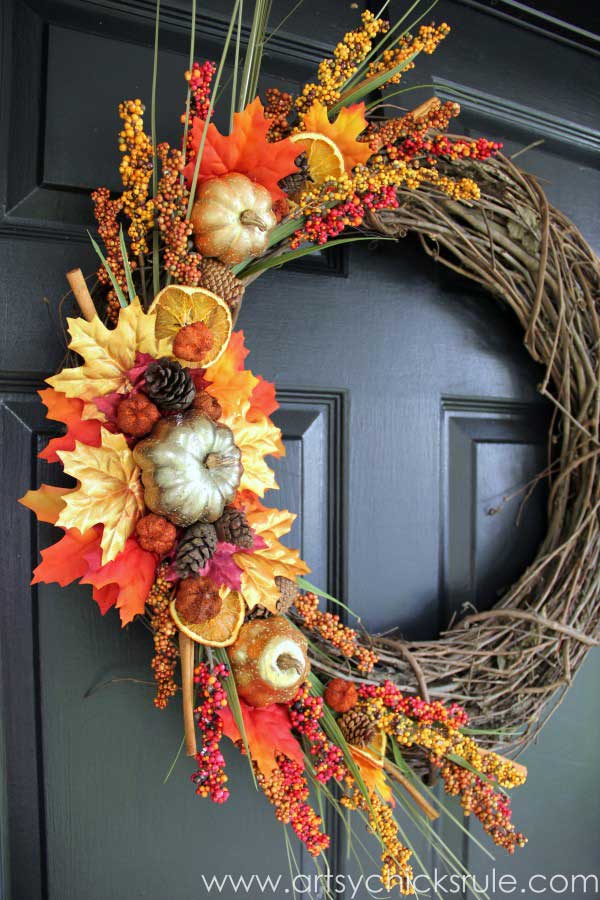 Traditional style fall wreath