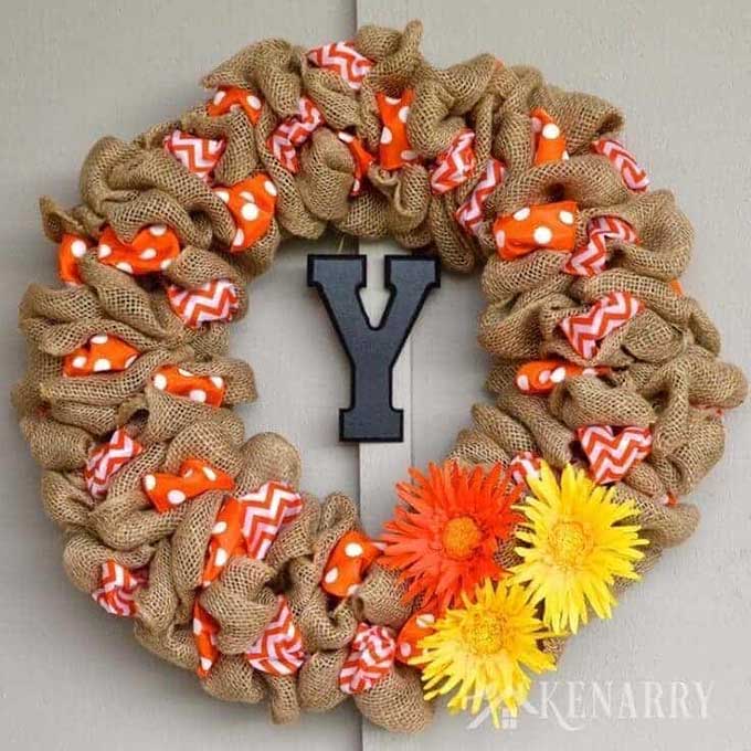 How to make a burlap wreath from Kenarry