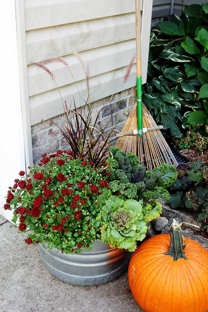 Quick and easy instructions for how to make fall outdoor planters for your porch or garden. Along with tips for the 10 best fall flowers for pots.