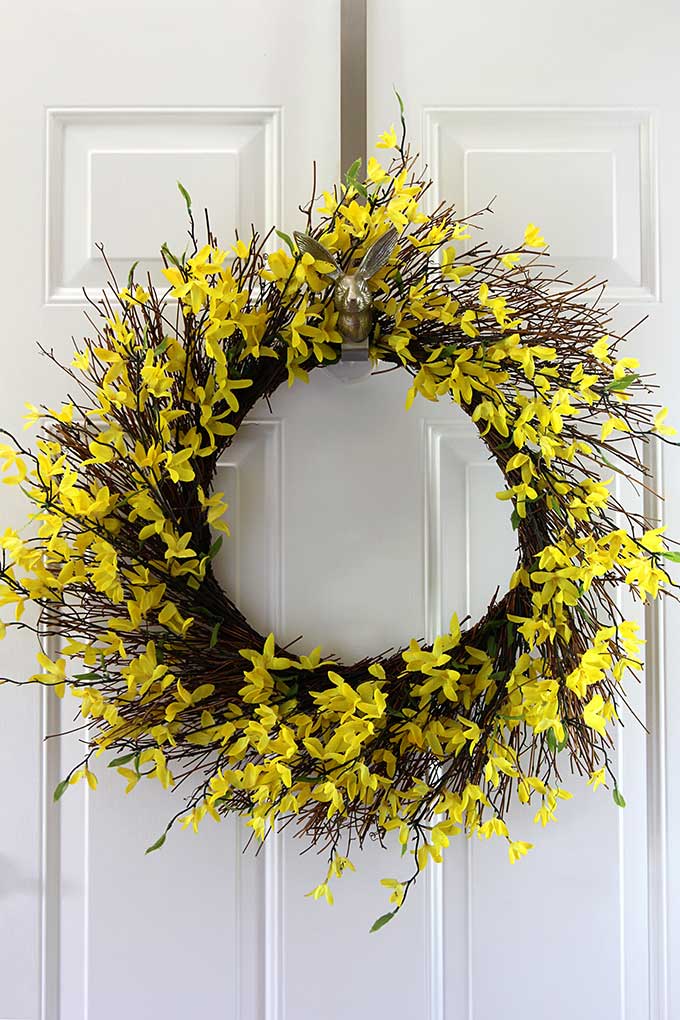 Spring forsythia wreath