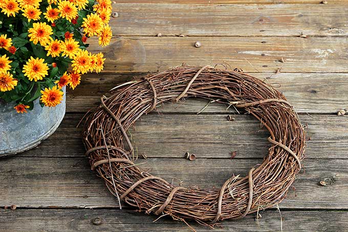 Grapevine wreath for your fall front door