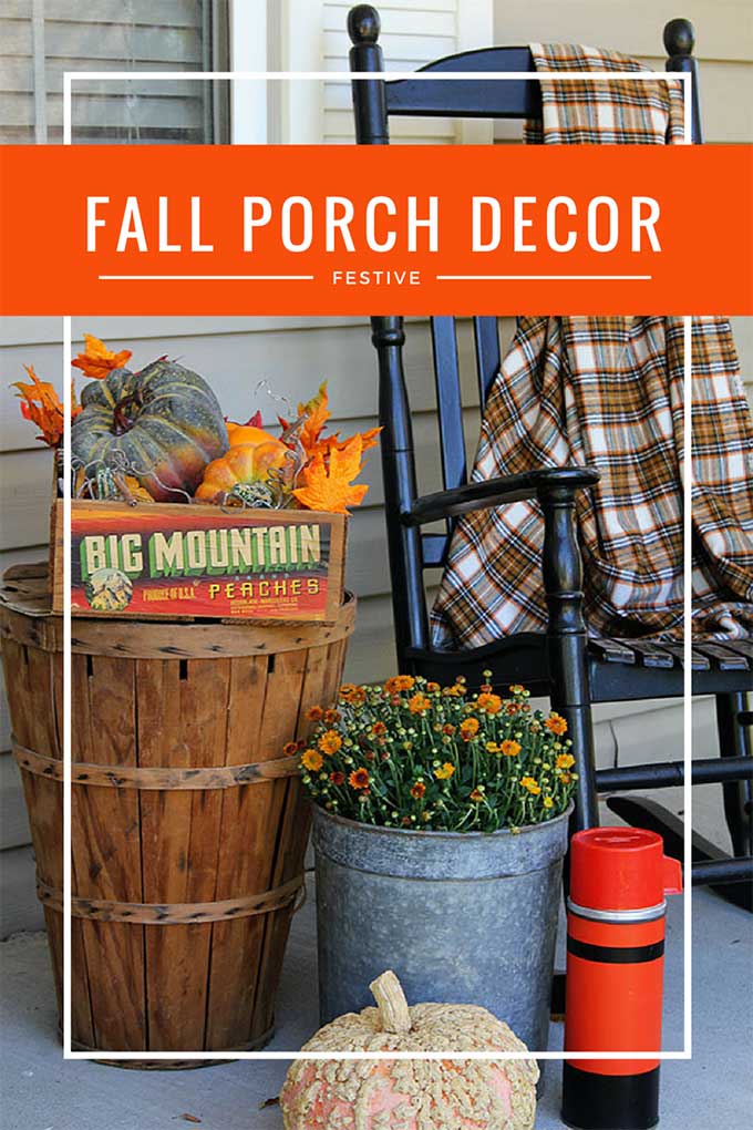 Festive front porch fall decor mixing traditional with farmhouse for the perfect fall look. #fallfrontporch #fallporch #fallporchdecor #porchdecor #farmhouseporch #farmhousedecor